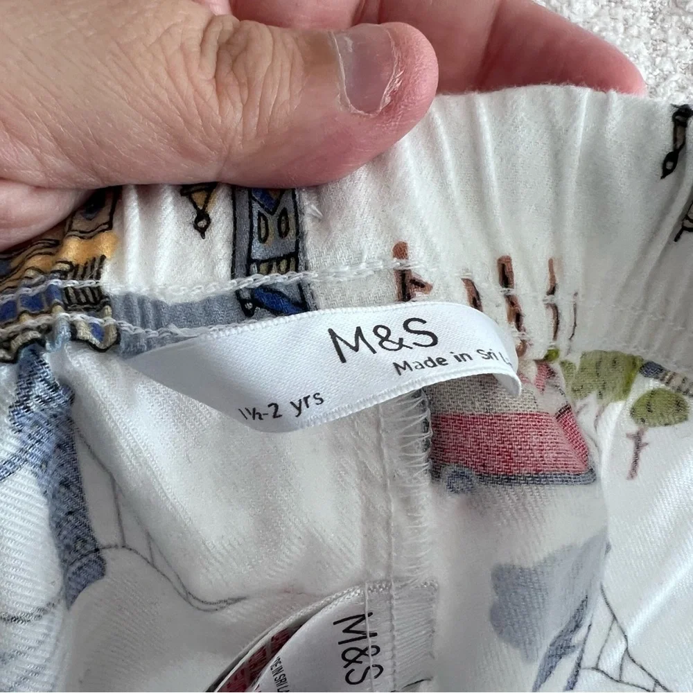 Marks & Spencer M&S Infant London 2 Piece Pajamas Matching Set Size 18-24 Months